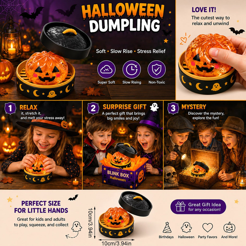 🎃 Halloween Dumpling Squeeze Squishy Toy（Non-Blind Box）